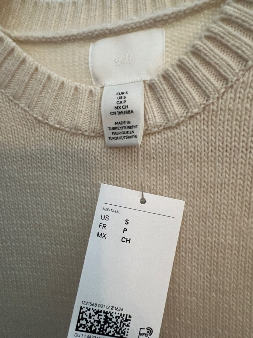 Cream Fringe Hem Short Sleeve Sweater - Picture 2 of 2